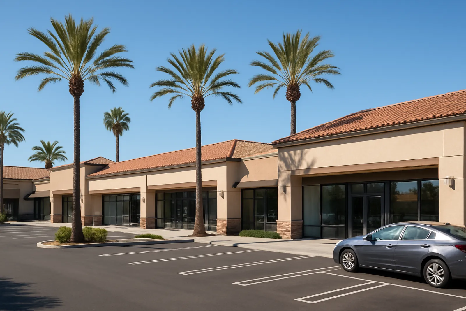 South Bay retail shopping plaza exterior in Torrance